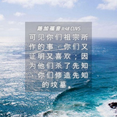 Picture 04 - 路 加 福 音 11:48 CUVS - 可 见 你 们 祖 宗 所 作 的 事 ， 你 - Bible Verse Picture