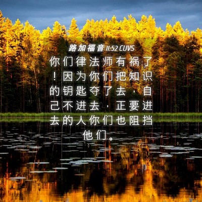 Picture 04 - 路 加 福 音 11:52 CUVS - 你 们 律 法 师 有 祸 了 ！ 因 为 你 - Bible Verse Picture