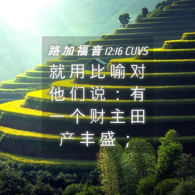 Picture 04 - 路 加 福 音 12:16 CUVS - 就 用 比 喻 对 他 们 说 ： 有 一 个 - Bible Verse Picture
