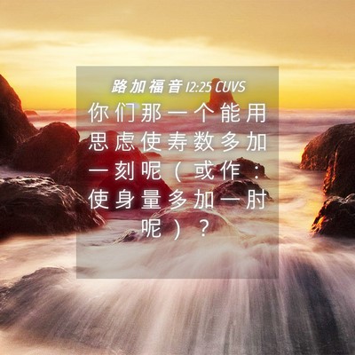 Picture 04 - 路 加 福 音 12:25 CUVS - 你 们 那 一 个 能 用 思 虑 使 寿 数 - Bible Verse Picture