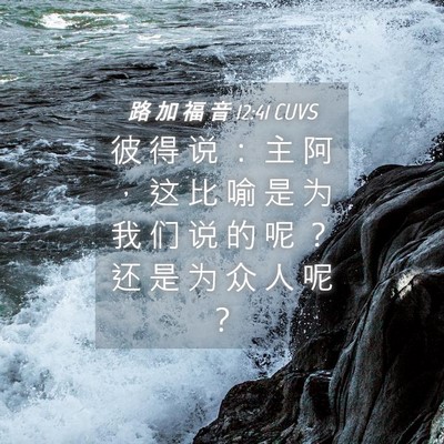 Picture 04 - 路 加 福 音 12:41 CUVS - 彼 得 说 ： 主 阿 ， 这 比 喻 是 为 - Bible Verse Picture