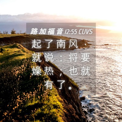 Picture 04 - 路 加 福 音 12:55 CUVS - 起 了 南 风 ， 就 说 ： 将 要 燥 热 - Bible Verse Picture