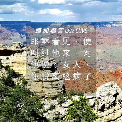 Picture 04 - 路 加 福 音 13:12 CUVS - 耶 稣 看 见 ， 便 叫 过 他 来 ， 对 - Bible Verse Picture
