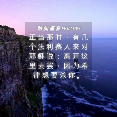 Picture 04 - 路 加 福 音 13:31 CUVS - 正 当 那 时 ， 有 几 个 法 利 赛 人 - Bible Verse Picture