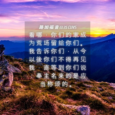 Picture 04 - 路 加 福 音 13:35 CUVS - 看 哪 ， 你 们 的 家 成 为 荒 场 留 - Bible Verse Picture