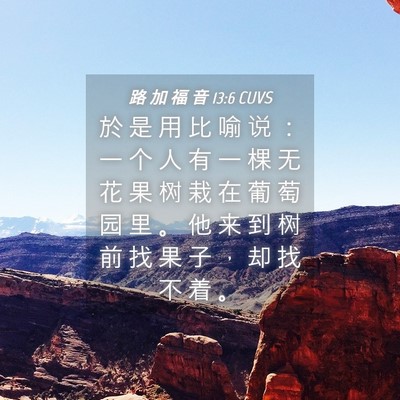 Picture 04 - 路 加 福 音 13:6 CUVS - 於 是 用 比 喻 说 ： 一 个 人 有 一 - Bible Verse Picture