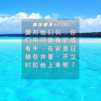 Picture 04 - 路 加 福 音 14:5 CUVS - 便 对 他 们 说 ： 你 们 中 间 谁 有 - Bible Verse Picture