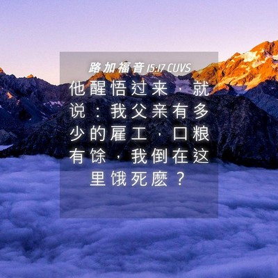 Picture 04 - 路 加 福 音 15:17 CUVS - 他 醒 悟 过 来 ， 就 说 ： 我 父 亲 - Bible Verse Picture