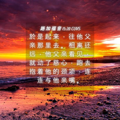 Picture 04 - 路 加 福 音 15:20 CUVS - 於 是 起 来 ， 往 他 父 亲 那 里 去 - Bible Verse Picture