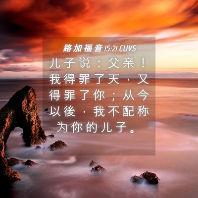 Picture 04 - 路 加 福 音 15:21 CUVS - 儿 子 说 ： 父 亲 ！ 我 得 罪 了 天 - Bible Verse Picture