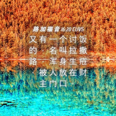 Picture 04 - 路 加 福 音 16:20 CUVS - 又 有 一 个 讨 饭 的 ， 名 叫 拉 撒 - Bible Verse Picture