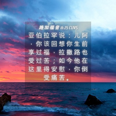 Picture 04 - 路 加 福 音 16:25 CUVS - 亚 伯 拉 罕 说 ： 儿 阿 ， 你 该 回 - Bible Verse Picture