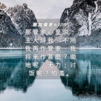 Picture 04 - 路 加 福 音 16:3 CUVS - 那 管 家 心 里 说 ： 主 人 辞 我 ， - Bible Verse Picture