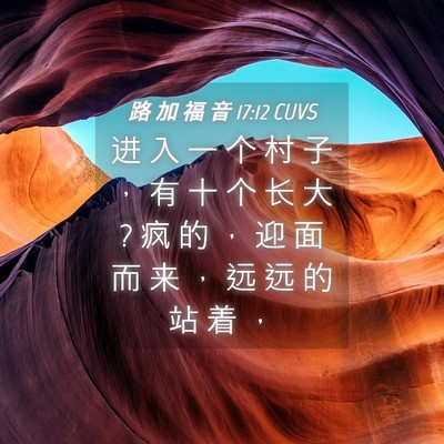 Picture 04 - 路 加 福 音 17:12 CUVS - 进 入 一 个 村 子 ， 有 十 个 长 大 ? - Bible Verse Picture
