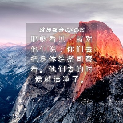 Picture 04 - 路 加 福 音 17:14 CUVS - 耶 稣 看 见 ， 就 对 他 们 说 ： 你 - Bible Verse Picture