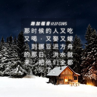 Picture 04 - 路 加 福 音 17:27 CUVS - 那 时 候 的 人 又 吃 又 喝 ， 又 娶 - Bible Verse Picture