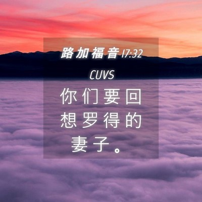 Picture 04 - 路 加 福 音 17:32 CUVS - 你 们 要 回 想 罗 得 的 妻 子 - Bible Verse Picture