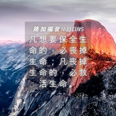 Picture 04 - 路 加 福 音 17:33 CUVS - 凡 想 要 保 全 生 命 的 ， 必 丧 掉 - Bible Verse Picture