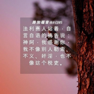 Picture 04 - 路 加 福 音 18:11 CUVS - 法 利 赛 人 站 着 ， 自 言 自 语 的 - Bible Verse Picture