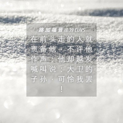Picture 04 - 路 加 福 音 18:39 CUVS - 在 前 头 走 的 人 就 责 备 他 ， 不 - Bible Verse Picture