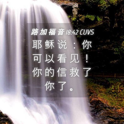 Picture 04 - 路 加 福 音 18:42 CUVS - 耶 稣 说 ： 你 可 以 看 见 ！ 你 的 - Bible Verse Picture