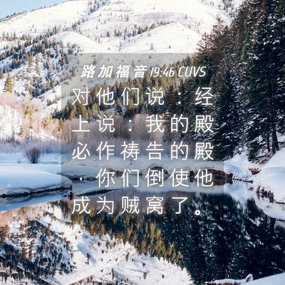 Picture 04 - 路 加 福 音 19:46 CUVS - 对 他 们 说 ： 经 上 说 ： 我 的 殿 - Bible Verse Picture