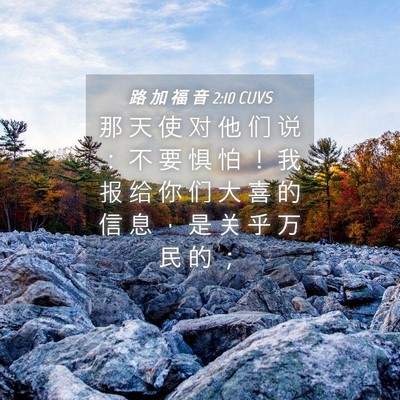 Picture 04 - 路 加 福 音 2:10 CUVS - 那 天 使 对 他 们 说 ： 不 要 惧 怕 - Bible Verse Picture