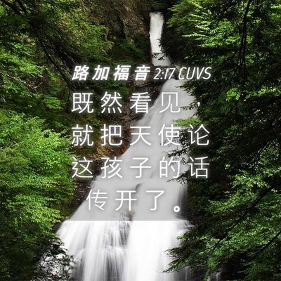 Picture 04 - 路 加 福 音 2:17 CUVS - 既 然 看 见 ， 就 把 天 使 论 这 孩 - Bible Verse Picture