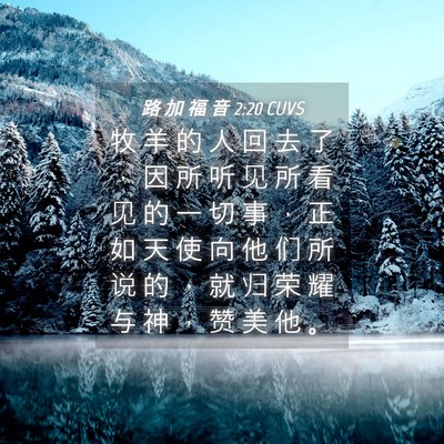 Picture 04 - 路 加 福 音 2:20 CUVS - 牧 羊 的 人 回 去 了 ， 因 所 听 见 - Bible Verse Picture