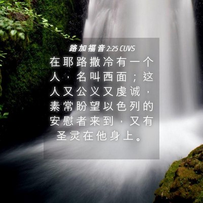 Picture 04 - 路 加 福 音 2:25 CUVS - 在 耶 路 撒 冷 有 一 个 人 ， 名 叫 - Bible Verse Picture
