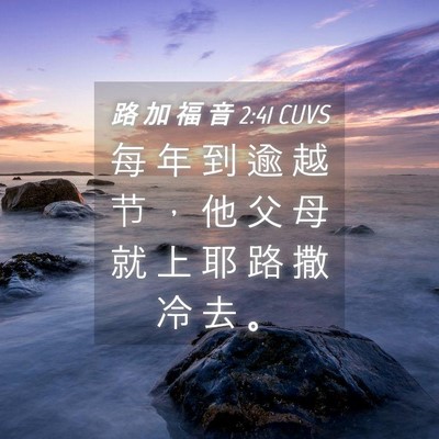 Picture 04 - 路 加 福 音 2:41 CUVS - 每 年 到 逾 越 节 ， 他 父 母 就 上 - Bible Verse Picture