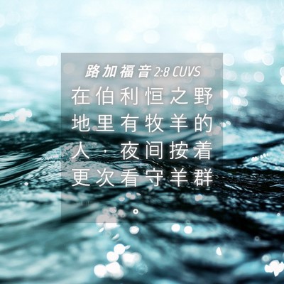 Picture 04 - 路 加 福 音 2:8 CUVS - 在 伯 利 恒 之 野 地 里 有 牧 羊 的 - Bible Verse Picture