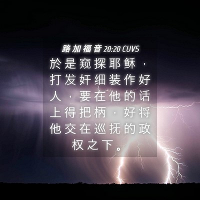 Picture 04 - 路 加 福 音 20:20 CUVS - 於 是 窥 探 耶 稣 ， 打 发 奸 细 装 - Bible Verse Picture