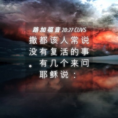 Picture 04 - 路 加 福 音 20:27 CUVS - 撒 都 该 人 常 说 没 有 复 活 的 事 - Bible Verse Picture