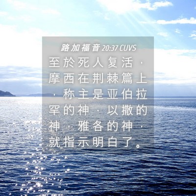 Picture 04 - 路 加 福 音 20:37 CUVS - 至 於 死 人 复 活 ， 摩 西 在 荆 棘 - Bible Verse Picture