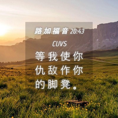 Picture 04 - 路 加 福 音 20:43 CUVS - 等 我 使 你 仇 敌 作 你 的 脚 凳 - Bible Verse Picture