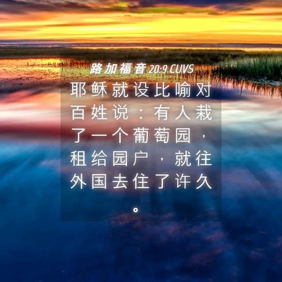 Picture 04 - 路 加 福 音 20:9 CUVS - 耶 稣 就 设 比 喻 对 百 姓 说 ： 有 - Bible Verse Picture