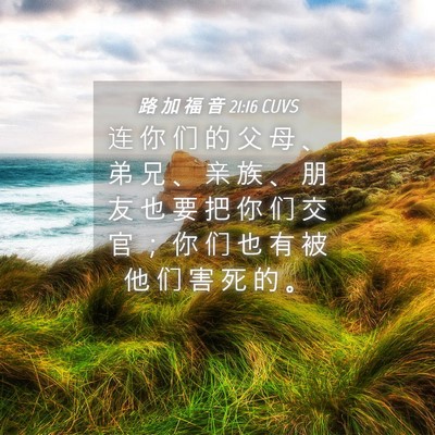 Picture 04 - 路 加 福 音 21:16 CUVS - 连 你 们 的 父 母 、 弟 兄 、 亲 族 - Bible Verse Picture