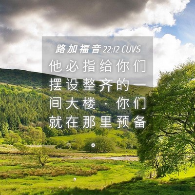 Picture 04 - 路 加 福 音 22:12 CUVS - 他 必 指 给 你 们 摆 设 整 齐 的 一 - Bible Verse Picture