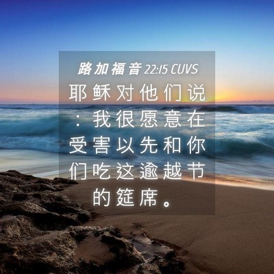 Picture 04 - 路 加 福 音 22:15 CUVS - 耶 稣 对 他 们 说 ： 我 很 愿 意 在 - Bible Verse Picture