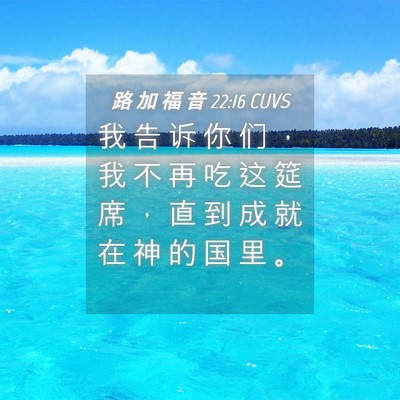 Picture 04 - 路 加 福 音 22:16 CUVS - 我 告 诉 你 们 ， 我 不 再 吃 这 筵 - Bible Verse Picture