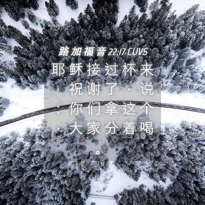 Picture 04 - 路 加 福 音 22:17 CUVS - 耶 稣 接 过 杯 来 ， 祝 谢 了 ， 说 - Bible Verse Picture