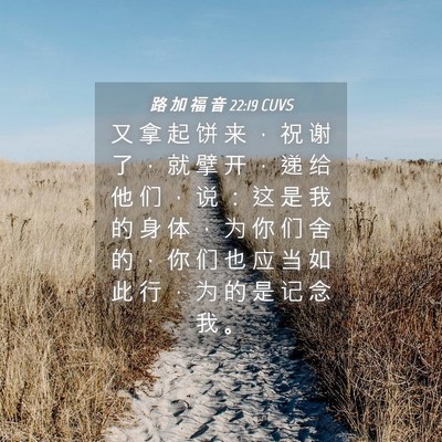Picture 04 - 路 加 福 音 22:19 CUVS - 又 拿 起 饼 来 ， 祝 谢 了 ， 就 擘 - Bible Verse Picture