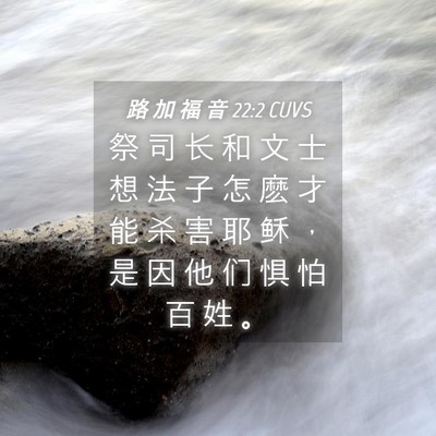 Picture 04 - 路 加 福 音 22:2 CUVS - 祭 司 长 和 文 士 想 法 子 怎 麽 才 - Bible Verse Picture