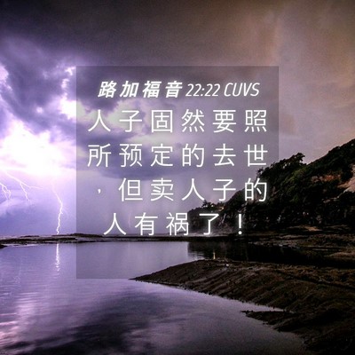 Picture 04 - 路 加 福 音 22:22 CUVS - 人 子 固 然 要 照 所 预 定 的 去 世 - Bible Verse Picture