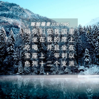 Picture 04 - 路 加 福 音 22:30 CUVS - 叫 你 们 在 我 国 里 ， 坐 在 我 的 - Bible Verse Picture