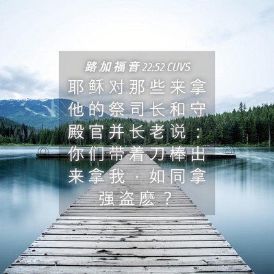 Picture 04 - 路 加 福 音 22:52 CUVS - 耶 稣 对 那 些 来 拿 他 的 祭 司 长 - Bible Verse Picture