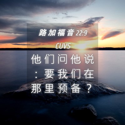 Picture 04 - 路 加 福 音 22:9 CUVS - 他 们 问 他 说 ： 要 我 们 在 那 里 - Bible Verse Picture