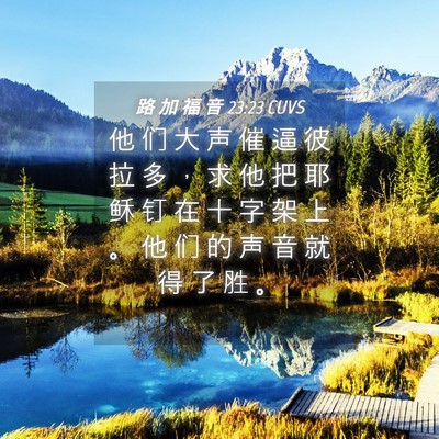Picture 04 - 路 加 福 音 23:23 CUVS - 他 们 大 声 催 逼 彼 拉 多 ， 求 他 - Bible Verse Picture