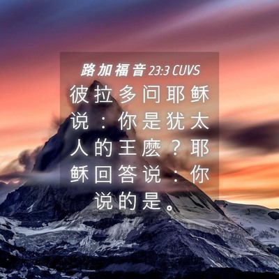 Picture 04 - 路 加 福 音 23:3 CUVS - 彼 拉 多 问 耶 稣 说 ： 你 是 犹 太 - Bible Verse Picture